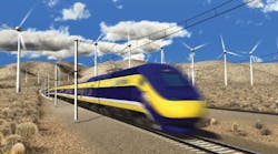 High Speed rail train in desert pass image photo picture