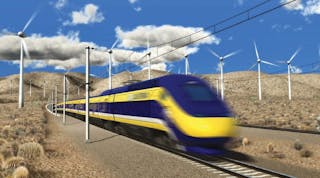High Speed rail train in desert pass image photo picture