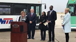 Jane speaking at FY19 Bus Grant announcement in Detroit