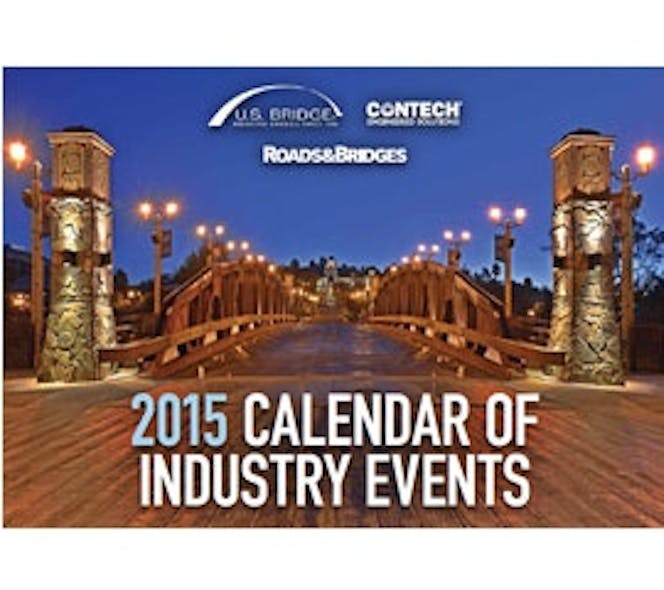 2015 U S Bridge Calendar of Events Roads and Bridges