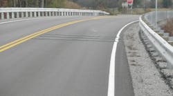 Pic 1, RoadQuake 2 Rumble Strip Installation, SR 553 and US 127, Array and Intersection, Albany KY, Oct 2013