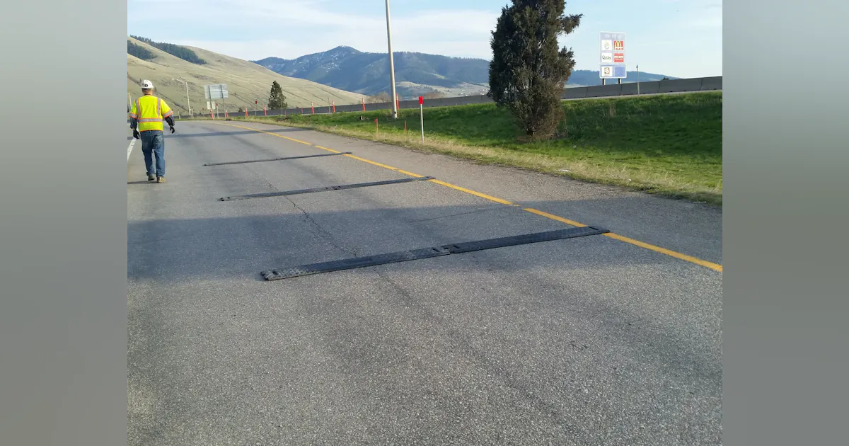 Temporary portable rumble strips alert drivers in California work zone ...
