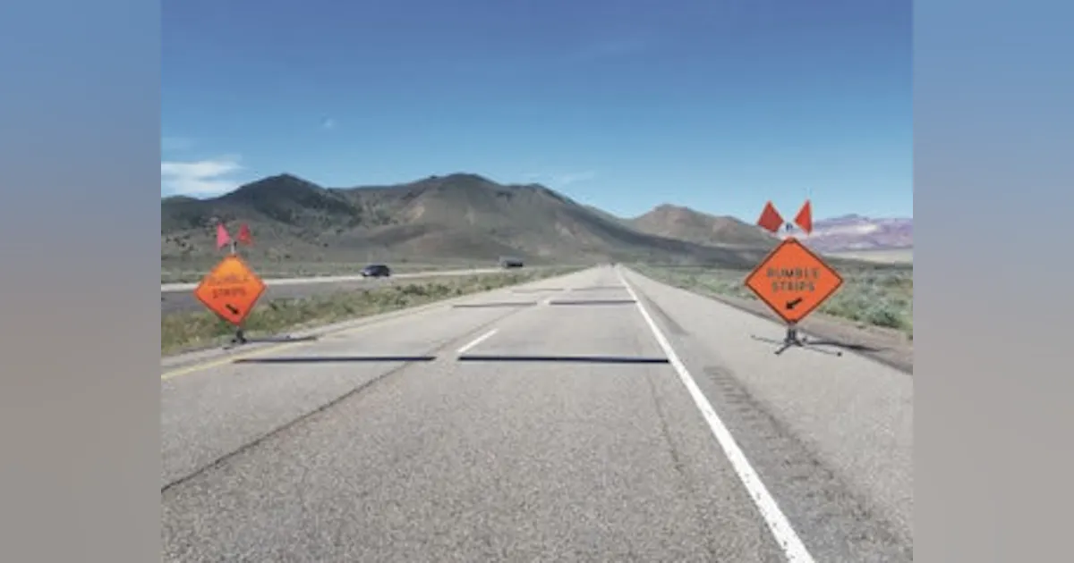 Nevada tests temporary portable rumble strips | Roads & Bridges