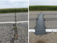 Transverse crack before and after Mastic One application