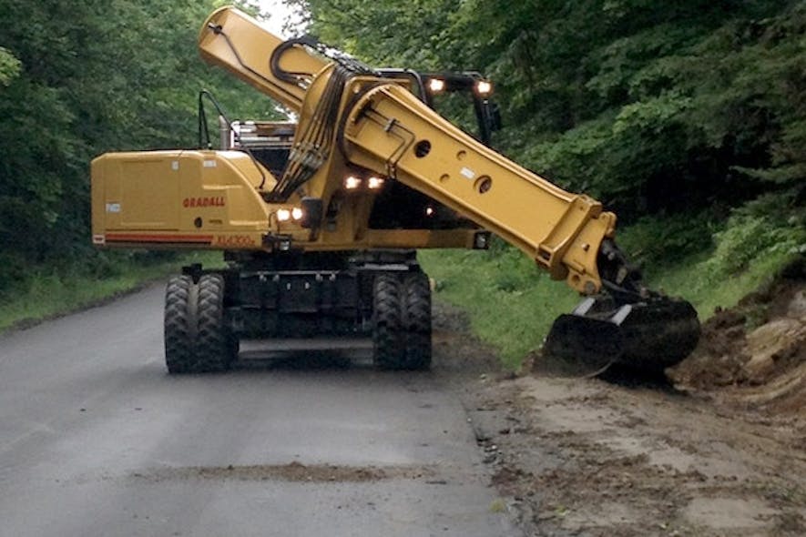 Maine DOT uses excavator for ditch cleanout operations Roads and Bridges
