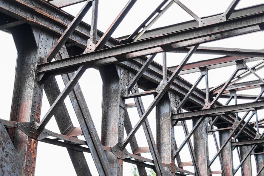 Old Rusty Steel Bridge Construction Rusted Steel Beams Hanohiki
