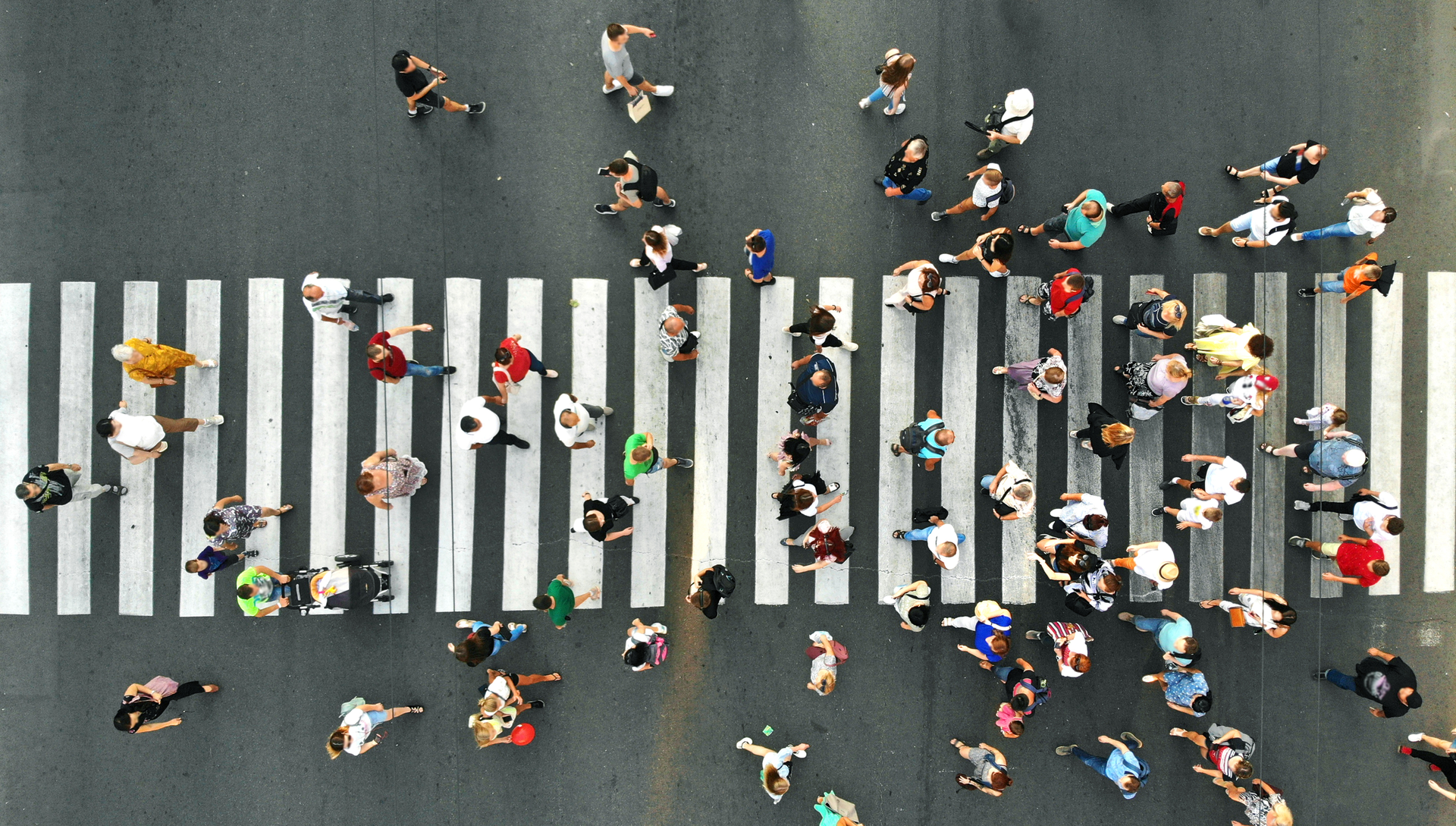 Aerial People Crowd Many People Going Through The Pedestrian Crosswalk Dmytro Varavin 62cecae45f9c1