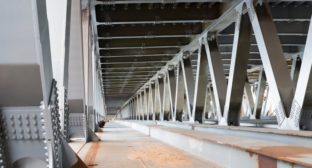 Bridge Construction Metal Framework Of The Bridge Rootstocks