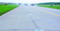 Completed repairs on taxiway using TechCrete.