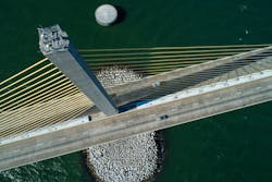 Suspension Bridge Tower Inspection Sunshine Skyway Tampa Bay Flo Felix Mizioznikow