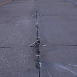 Deterioration on taxiway prior to repair. Deterioration on taxiway prior to repair.