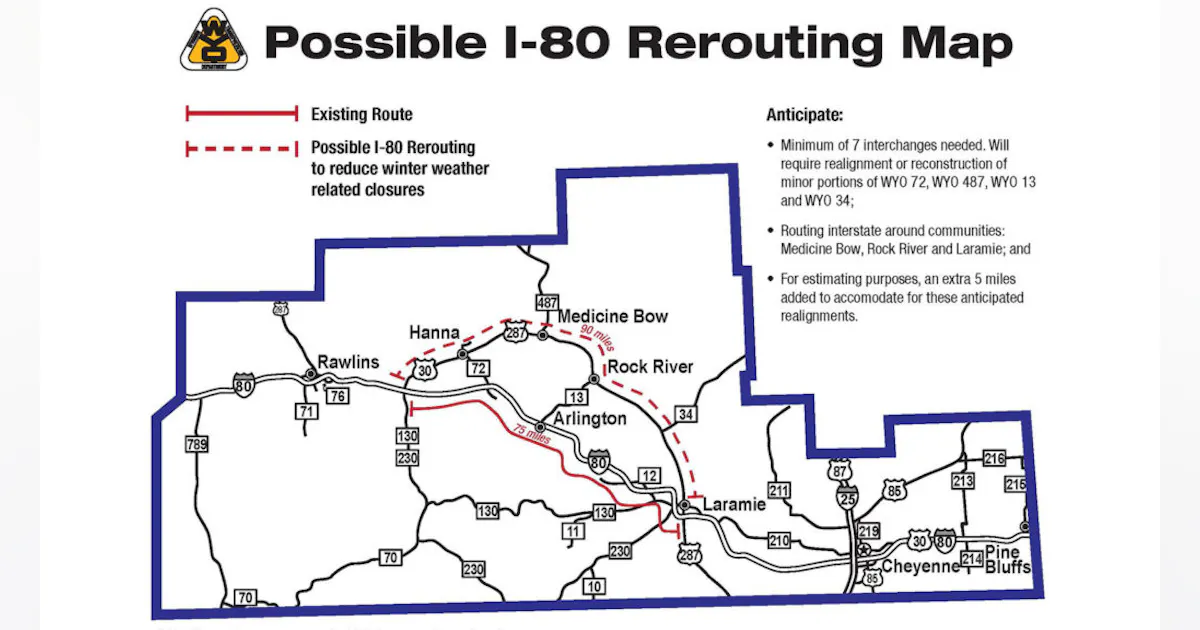 Bridge Reroute Wyoming Struggling to Re-Route Interstate 80 Due to $12.6 Billion Price ...