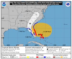 Tropical Storm Nicole. Credit: National Hurricane Center Tropical Storm Nicole. Credit: National Hurricane Center