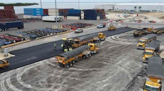 Over 17 acres of heavy-duty asphalt pavement was constructed by Ajax Paving Industries of FL in a mere 25 shifts.