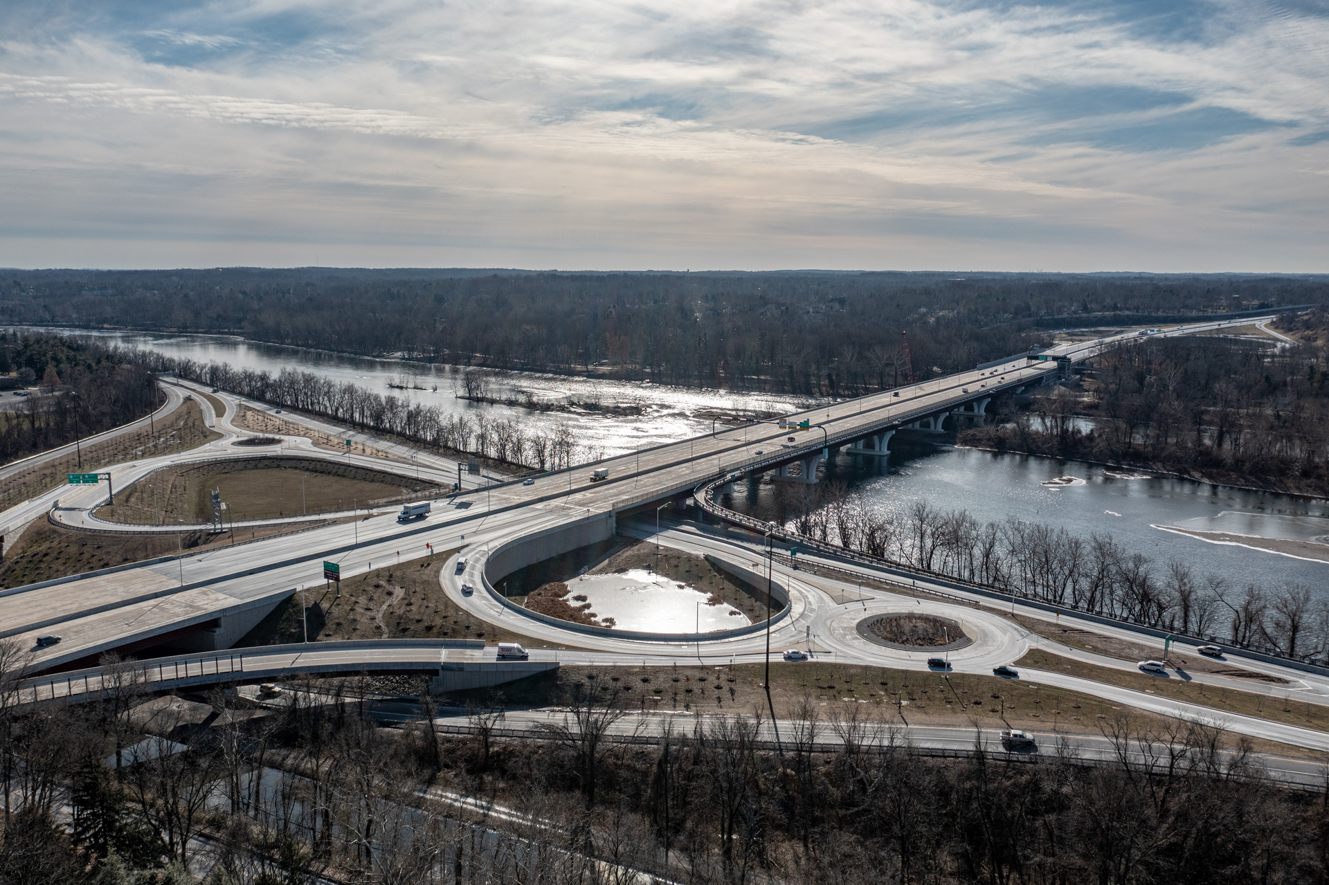 Scudder Falls Route 29 Interchange looking towards Pennsylvania