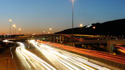 Traffic in El Paso, Texas at Dusk