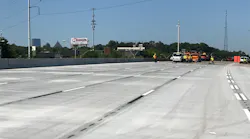For the 1-85 project, the concrete mix design enabled a three-day curing period vs. the typical seven days, with minimal cracking.