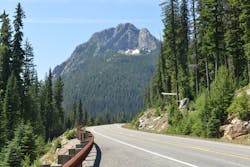Road view along Highway 20, Washington State Road view along Highway 20, Washington State