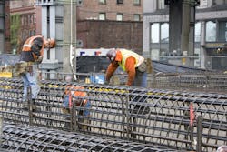 Construction workers were building a tunnel to replace Alaskan highway in Seattle. Construction workers were building a tunnel to replace Alaskan highway in Seattle.