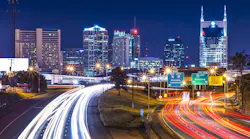 Traffic below downtown Nashville, Tennessee