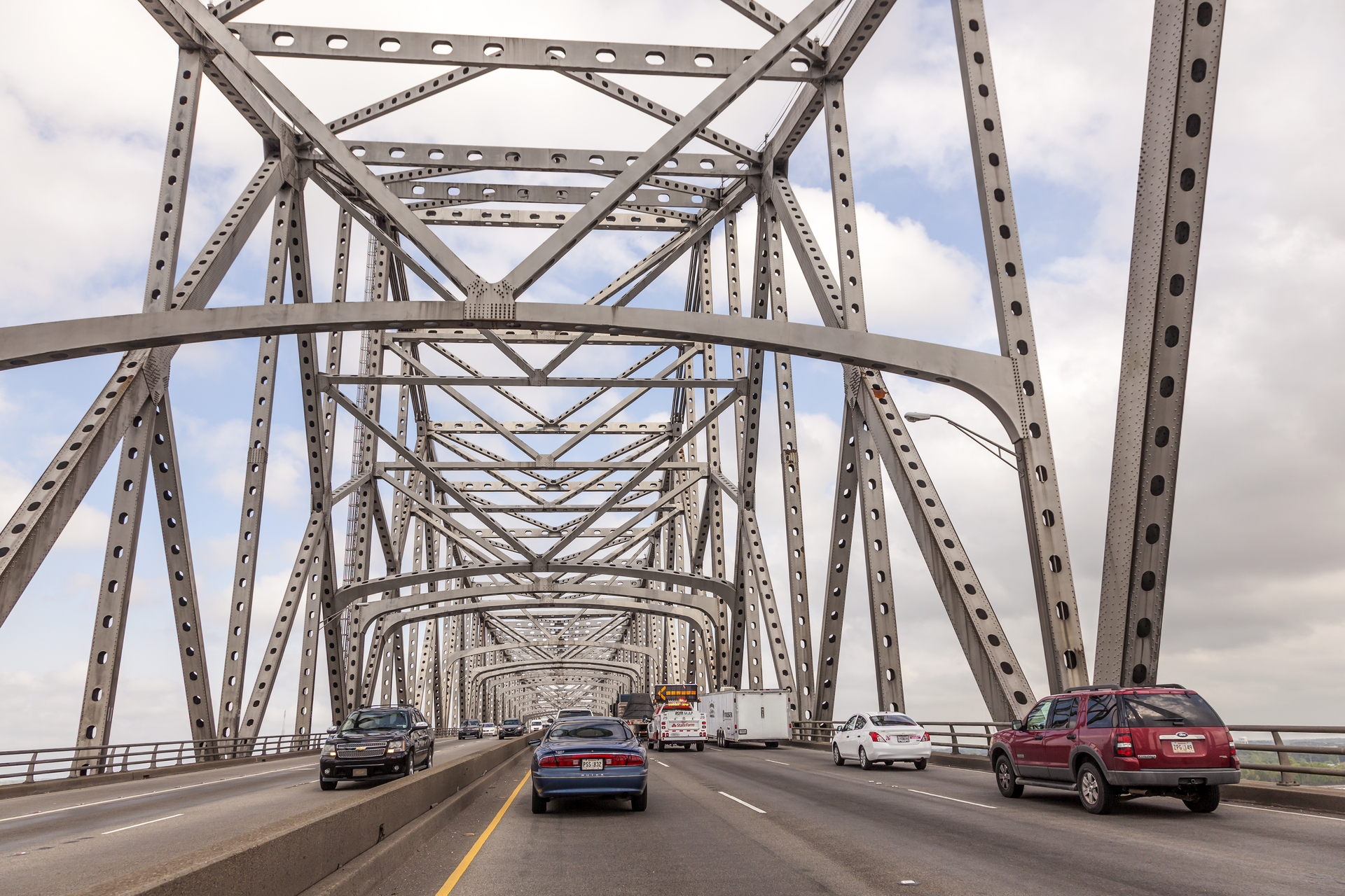 Traffic on the historic Calcasieu River Bridge