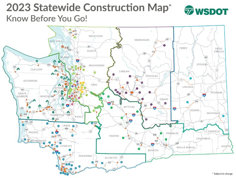 Wsdot Summer 2023 Construction Map