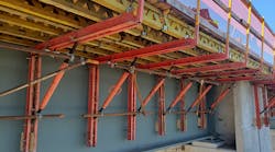 PERI&rsquo;s VARIOKIT system with GT 24 Girders support the deck with large bracket spacing.