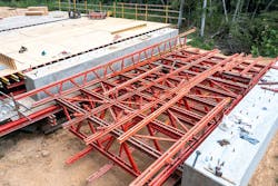 Formwork supported the cap and reinforced the slab to provide a more streamlined construction sequence. Formwork supported the cap and reinforced the slab to provide a more streamlined construction sequence.