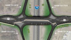 diverging diamond interchange CR 99/I-75 diverging diamond interchange CR 99/I-75