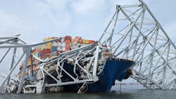 Dali Container Ship Amongst the Key Bridge Remains Dali Container Ship Amongst the Key Bridge Remains