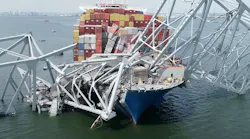 Cargo Ship Dali in the Key Bridge Wreckage