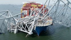 Cargo Ship Dali in the Key Bridge Wreckage Cargo Ship Dali in the Key Bridge Wreckage