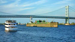 Benjamin Franklin Bridge on the Delaware River in Philadelphia