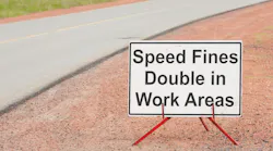 Speed sign in work zones