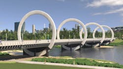Rendering of final bridge project. Rendering of final bridge project.