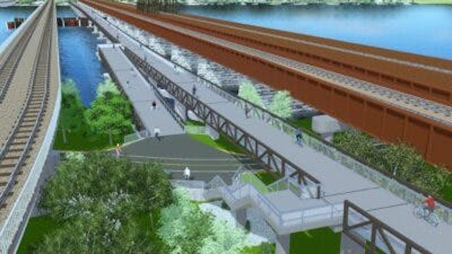 Rendering of the new rail bridge