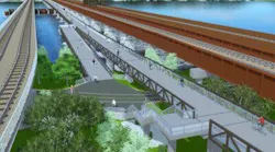 Rendering of the new rail bridge