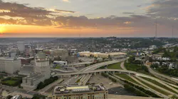 Ariel view of Cincinnati highway