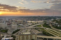 Ariel view of Cincinnati highway Ariel view of Cincinnati highway