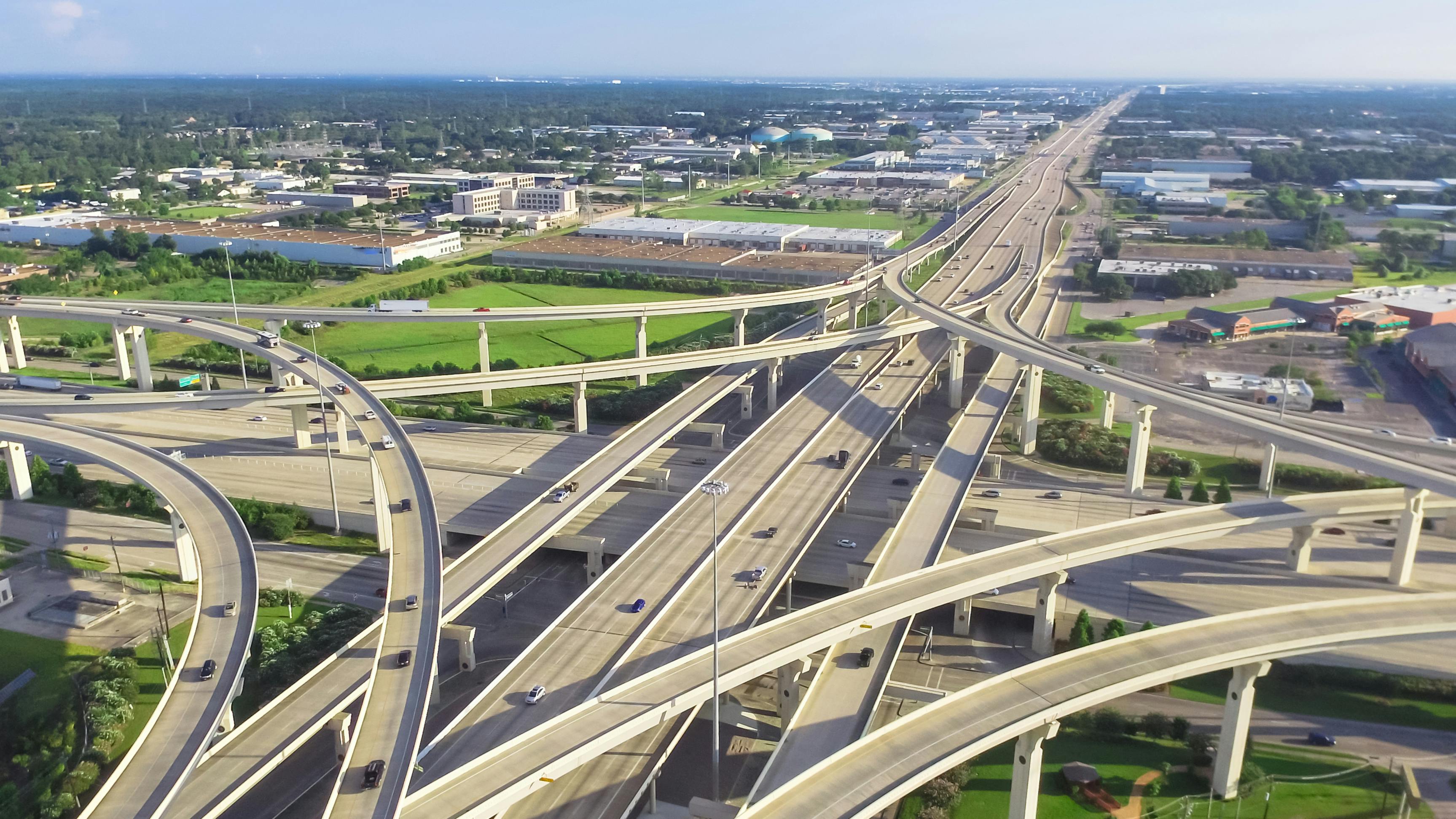Expressway viaduct in Houston, Texas.
