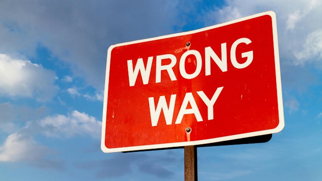 wrong way sign
