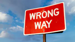wrong way sign
