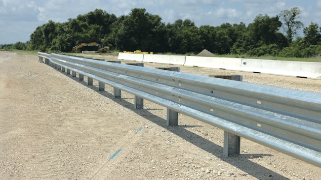 The installation consisted of a Thrie-beam guardrail system, chosen for this next step in testing based on its enhanced strength and containment capabilities.