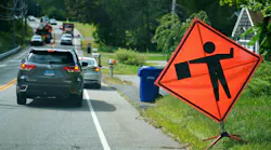 Road Work Ahead sign