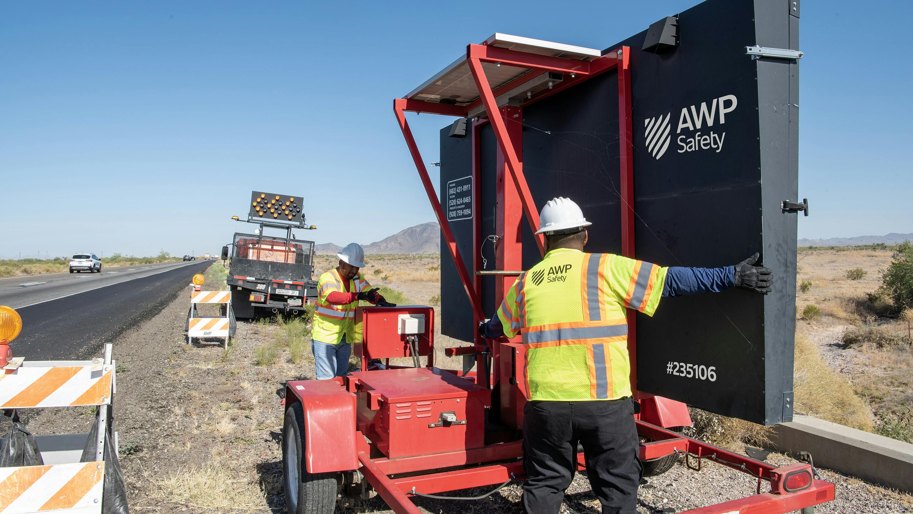 Safety message board set up