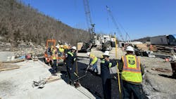 Bridge work on I26 in Unicoi County where sections of the westbound and eastbound lanes were destroyed. Bridge work on I26 in Unicoi County where sections of the westbound and eastbound lanes were destroyed.