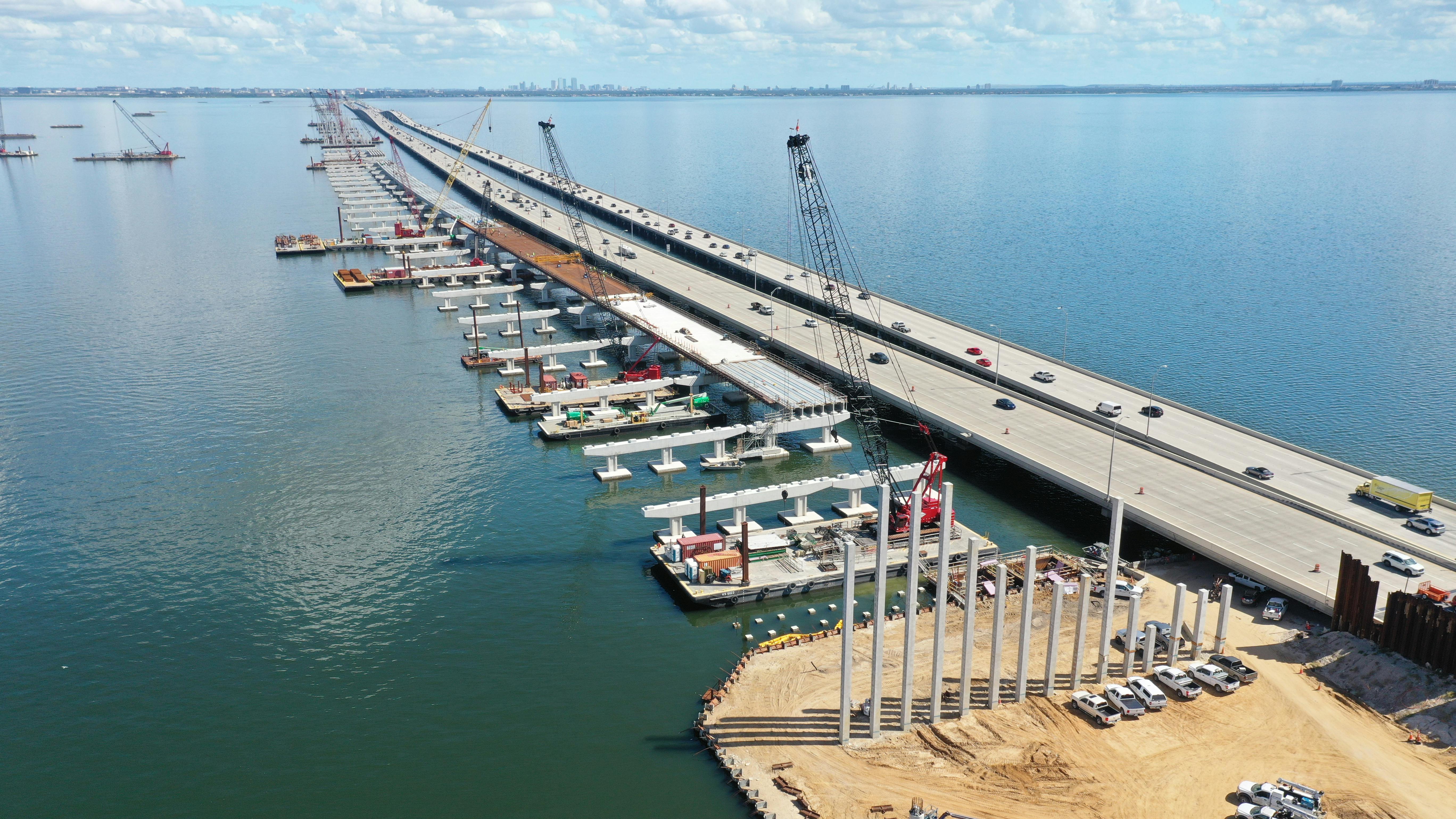 View of North Bridge deck work being completed.