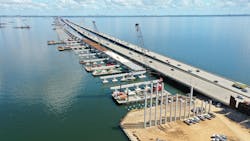 View of North Bridge deck work being completed. View of North Bridge deck work being completed.