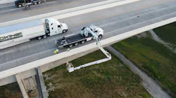 Underbridge inspection unit being employed by Ohio Department of Transportation on the Jeremiah Morrow Bridge, Ohio’s tallest bridge, in Warren County.