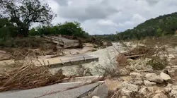 The Cow Creek Bridge in Central Texas was destroyed after devastating floods on July 5, 2025.